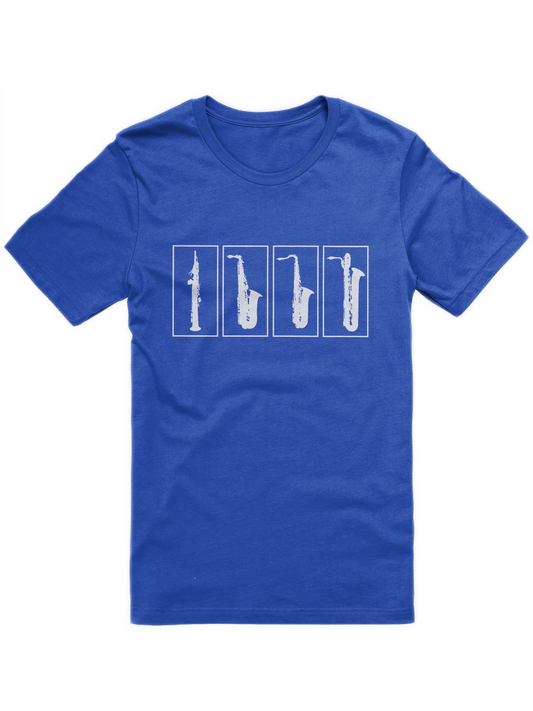 Blue saxophone shirt